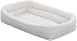 MidWest Homes for Pets Bolster Lit de chien 94cm x 60.5cm x 15cm Lit de chien polaire avec bolster confortable, idéal for Les races de chiens moyens et les convient le plus 91.4cm Longues grilles, Laver la machine et sécher, Blanc, 40336-FS