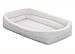 MidWest Homes for Pets XS QuietTime Double Bolster Pet Bed, White Plush 22-Inch Crate Mat with Stacked Bolsters, Machine Washable, Secure Fit with Elastic Straps