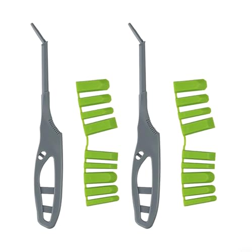 Lot de 2 outils de calfeutrage en silicone 9 en 1 avec 18 têtes de raclage pour lisser les coutures et enlever les joints, gris et vert