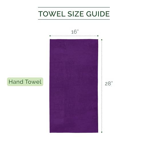 Image of Elegant Comfort Three Line Popcorn Towel Set for Bathroom 16 x 28 inches, Premium Hotel Quality 4-Pack Hand Towels, 100% Turkish Cotton, Soft and Durable, Quick Dry and Highly Absorbent, Purple