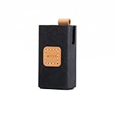 MITER Case for Qudelix 5K, Premium Italy PU Leather, Made in Korea, Handmade PU Leather Cover with Necklace Cord for Qudelix-5K (Black)