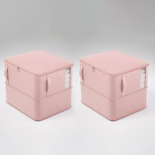 Contenedor de tela reutilizable apilable transparente para edredones 8