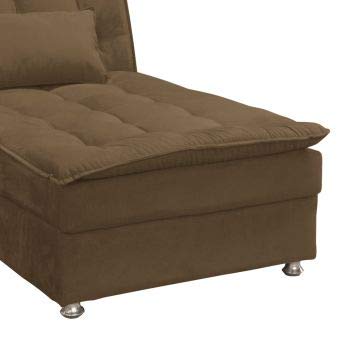 Chaise Penélope Veludo Marrom Claro