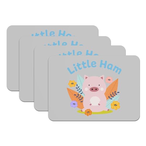 Sets de table grand format gris impression haute définition motif cochon mignon