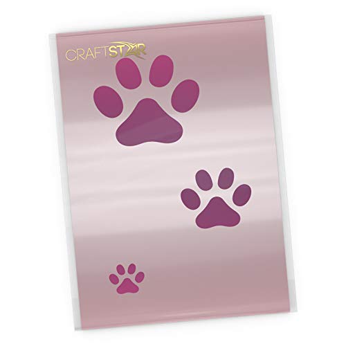 CraftStar Dog Paw Print Stencil - Set of 3 Sizes of Dog Paw Print Stencil Templates