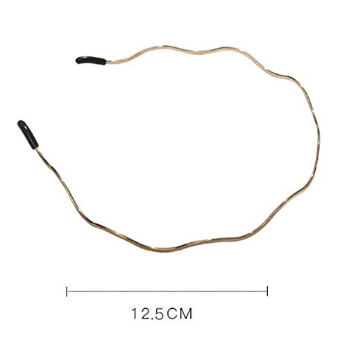 Aeyistry Retro Simplicity Metal Big Wave Line Hair Hoop Wavy Headbands Gold Metal Hair Accessories Multi-Use Headbands Bandeau Fashion Headband #TOP6