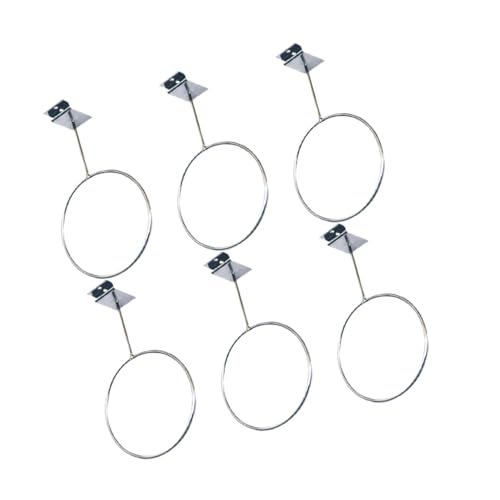 BRIGHTFUFU 6PCS Wall Mount Ball Racks for Basketball Football Volleyball Exercise Balls Durable Silver Storage Display Holders for Home Garage Office School