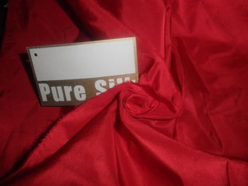 Taffetas de soie ROUGE CHAUD 54" tissu au mètre pour robe de soirée TAF44