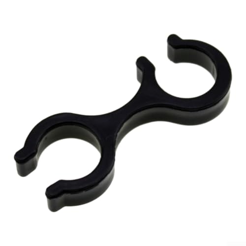 Soporte de poste manos libres, hebilla de doble polo, para fijación de bastón de senderismo (6 cm, negro)