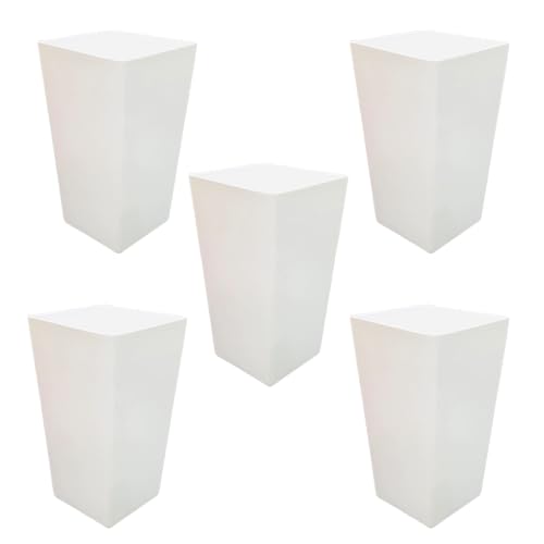 SHOPMEFAST Tall Plastic Planters Pot, 5x5x9 inch, Set of 5, UV Protected for Indoor Outdoor Use (White) (B0CYX7TNTV) Amazon Price History, Amazon Price Tracker