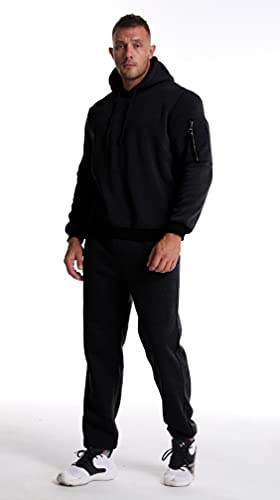 Image of Men's Sweatsuits Set 2 Piece Hoodie Outfit Jogging Tracksuits for Men Casual Athletic Long Sleeve Pullover Suit Set