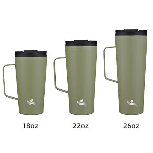 Image of Konokyo 26 oz Insulated Tumbler with Handle & Straw, Stainless Steel Mug
