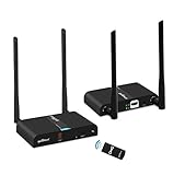 gofanco 1080p Wireless HDMI Extender at 165ft (50m) [Expandable Up to 2x2 Transmitter and Receiver] with HDMI Loopout on TX, Dual Antenna, 5GHz, 10 Channels, IR Extension (HDwirelessMulti)
