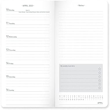 Matilda Myres 2023 Diary - Silver Butterfly - Slim Weekly Notes Diary - Red