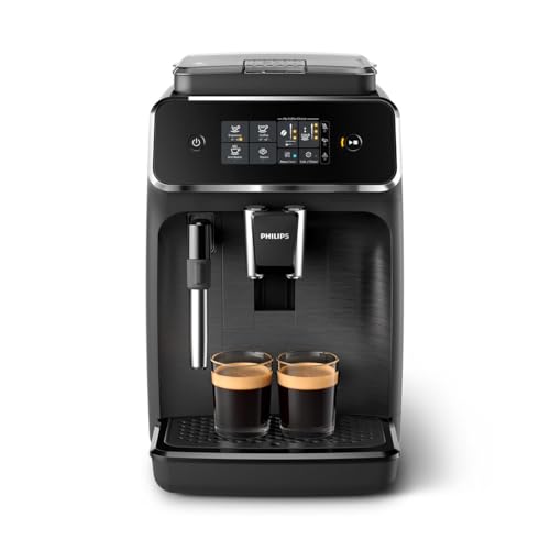 Philips Serie 2200 Cafetera Espresso Automática - 2 Cafés, Pantalla Táctil, Espumador de Leche Clásico, Molinillo...