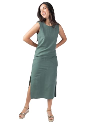 Robe longue kaki Charline, la tenue idéale pour vos soirées d'été