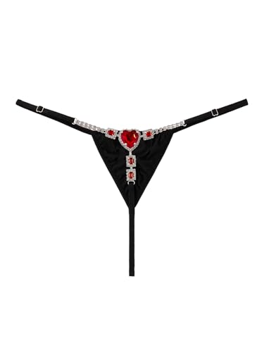 Image of RoseSeek Women's Sparkling Butterfly Chain Underwear Low Rise Cheeky G String Panty