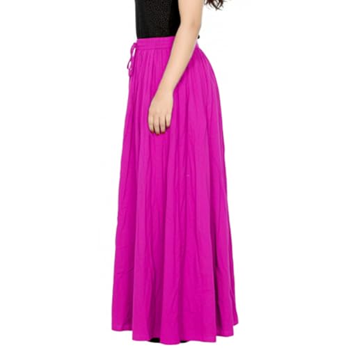Image of Sttoffa Women Solid Color Maxi Plain Cotton Full Length White Skirt 40 inch Long Cotton Long Skirt