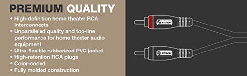 STEREN RCA Cable Car Audio - RCA Cables - RCA Subwoofer Cable - RCA Home Theater Projector - RCA Projector - Audio Video Cables - Stereo Audio Cable - 25 ft - 7.6 Meters - 2 Male to 2 Male 254-225BL