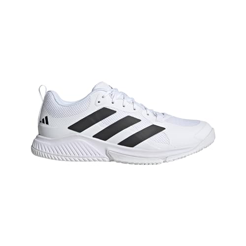 adidas Men's Court Team Bounce 2.0 Indoor Shoe, White/Black/White, 9