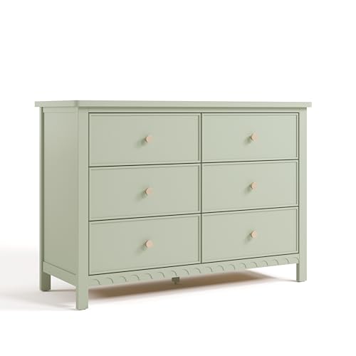 Graco Sasha 6 Drawer Dresser (Sage) – GREENGUARD Gold Certified, Wood Storage for Nursery or...