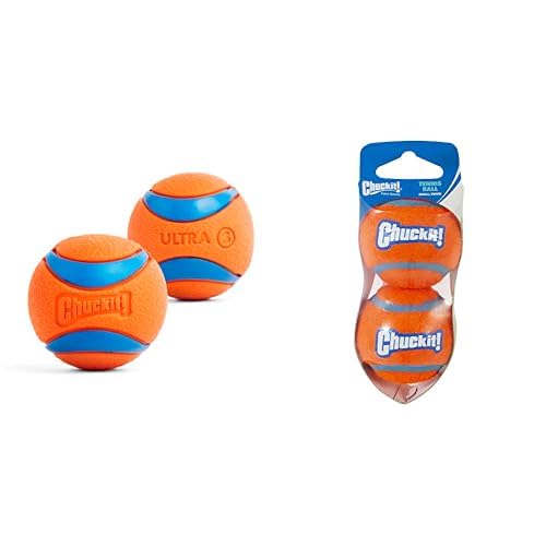 Chuckit Small Dog Ball Bundle - Ultra Rubber Tennis Balls 2-inch Diameter 4 Balls Total