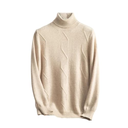 Men's Luxury Thick 100 Percent Goat Cashmere High Collar Sweater Warm Cosy Smart Casual Pullover