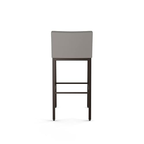 Amisco Fairfield 26" Counter Stool - Taupe Grey Faux Leather/Dark Brown Metal #TOP4