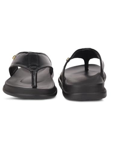 Image of Liberty Healers Leeks-1 Casual Slipper for Women - Black & Tan | Casual Slip-on Slippers Footwear | Lightweight, Comfortale Insole - Suitable for Outdoor, Monsoon & Rainy Season Footwear for Ladies