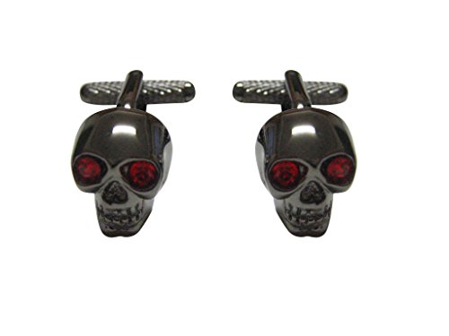 Mancuernillas con Calavera y Ojos Rojos Kiola Designs miniatura 1