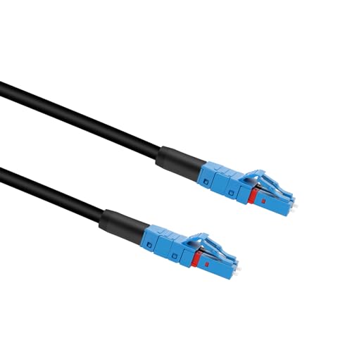 LC to LC Fiber Optic Cable Internet 200m/656ft, LSZH Armored Duplex Fiber Optic Internet Cable 2 Core OS2 9/125um Single Mode Fiber Patch Cable OD-5mm,UPC Outdoor Fiber Patch Cable