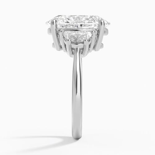 1 Ct-5 Ct Moissanite Engagement Ring Colorless VVS1 10K 14K 18K Solid Gold & 925 Sterling Silver Half Moon Three Stone Anniversary Wedding Bridal Ring Gift for Women3