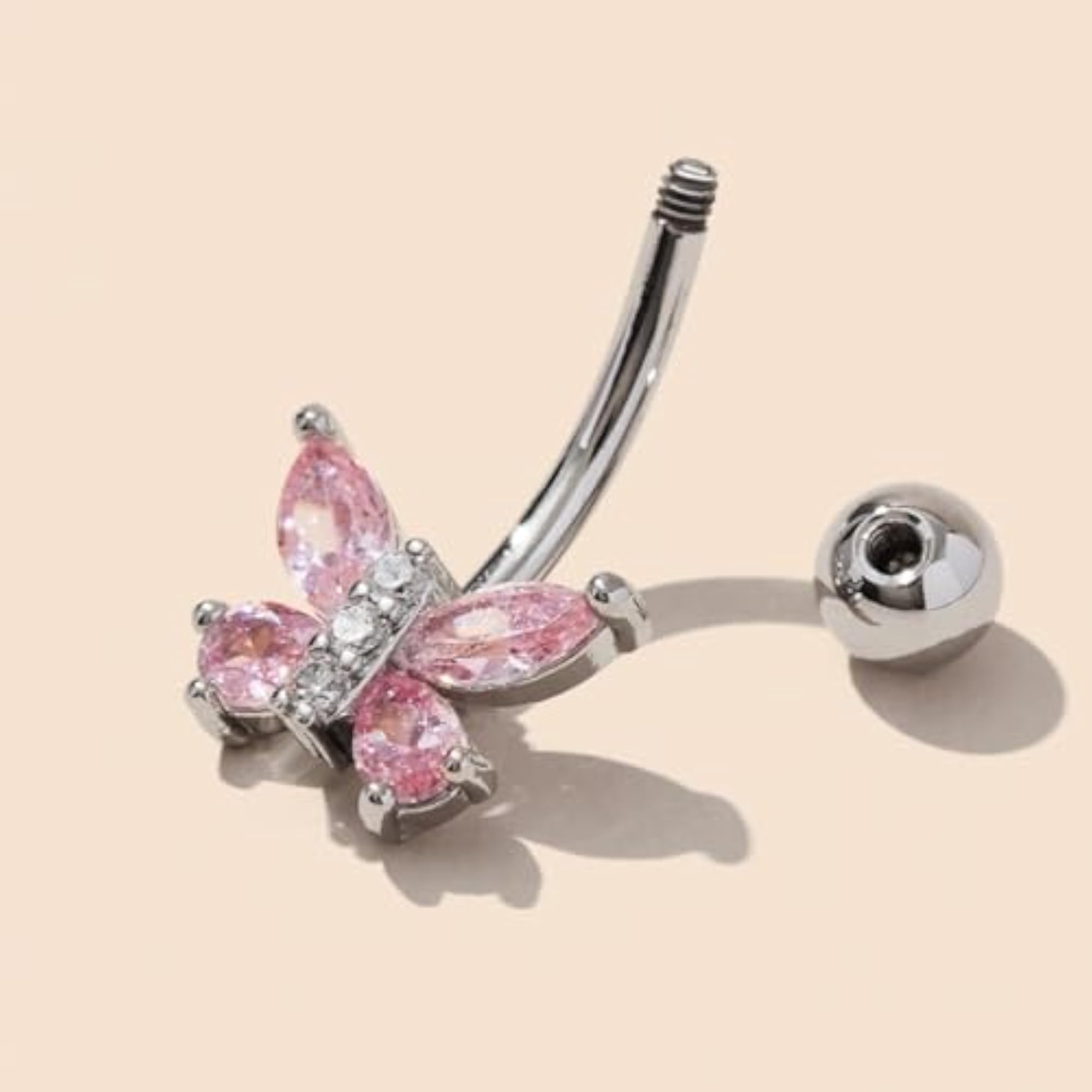 Butterfly Multicolor Crystal Belly Button Rings