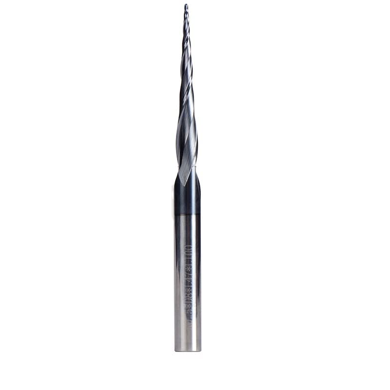 1 Stück R0.5 * D8 * 47 * 100L * 2F Wolframkarbid-Fräser Kugelkopfkegel Typ Konischer Schaftfräser 8mm Schaft CNC-Fräserwerkzeuge