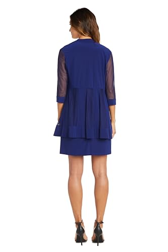 Image of R&M Richards Women's Petite Glitter Trim Jacket Dress