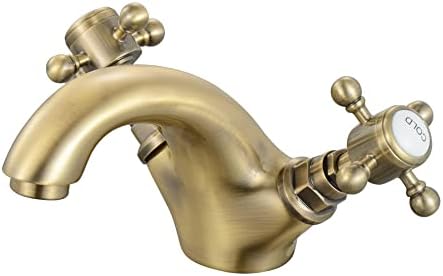 ENKI, Camberley, BBT0115, Chrome, Twin Hot & Cold Basin Taps with Slotted Waste, Traditional Victorian Cross Handle, Solid Brass, Easy Clean, Traditional Design, Easy to Install, 10-Year Guarantee