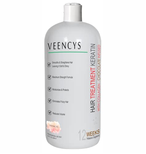 Veencys - Hair Straightening Treatment - Brazilian Keratin - Chocolate Treatment -Maximum Strength-Ideal for Moisturizing Eliminates Frizzy Hairs Smooth Hair 32oz (946 ml)