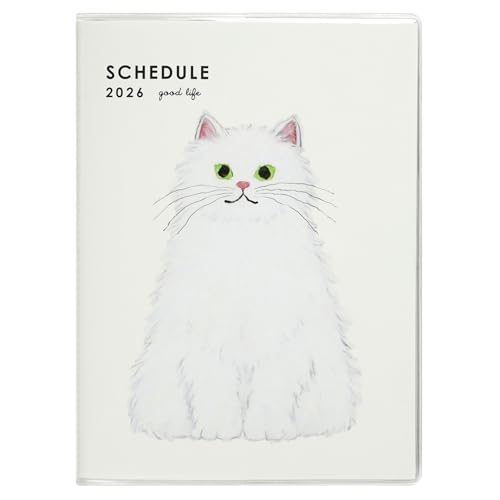 グリーティングライフ 米津祐介 手帳 2026年 A6 マンスリー ソフトカバー ネコ CD-1389-YZ (2025年12月始まり)