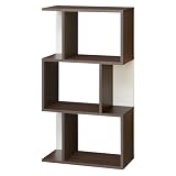 白井産業 ディスプレイラック 棚 幅58cm 高さ106cm ダークブラウン S字 飾り棚 パーテーション 背面化粧有 シェルフ 本棚 おしゃれ 一人暮らし インテリア ノアリス NAL-1160DK