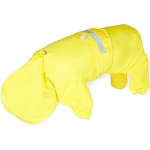 Okuna Outpost Dog Raincoat Jacket, Pet Rain Slicker with Hood, Medium (18.2 x 16.9 in, Yellow)