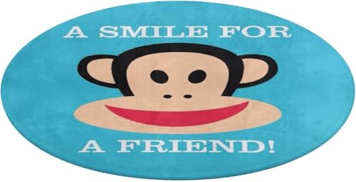 ポールフランク ラグマット 90*90cm 丸型 洗えるラグマット 丸 カーペット 滑り止め 転倒防止 円形マット 玄関マット バスマット 洗面台 キャラクター かわいい おしゃれ