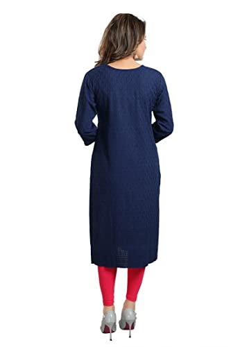 Image of DREAM & DZIRE Chikankari Kurti for Women of Cotton in Plus Size & Small Size.