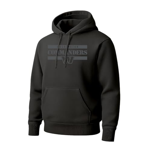 Hybrid Sports NFL - Washington Commanders - Stencil Block - Mens and Womens Lightweight Pullover Hoodie - Size 3 X-Large - Black