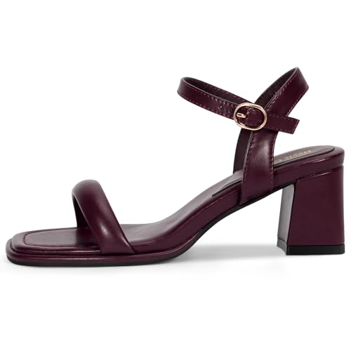 Image of Women's Chunky Block Heeled Sandals Open Toe Strappy Heel