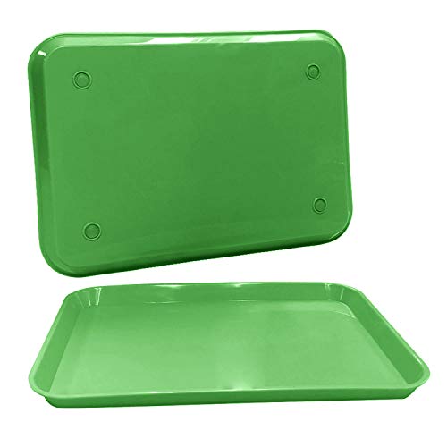 12 Green Autoclavable Dental Instrument Tray Set (Size B) by PlastCare USA
