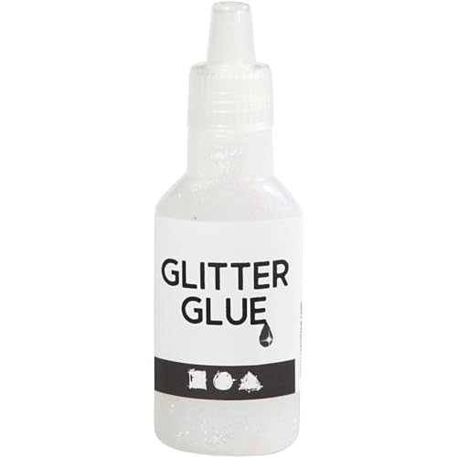 Glitter Glue, Holographic White, 25 ml