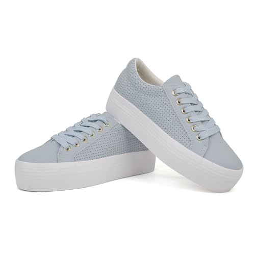 Image of JABASIC Women Lace Up Platform Sneakers Comfortable Casual Fashion Sneaker Walking Shoes