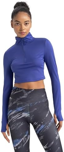 De Facto Kadın De Facto Fit Slim Fit Uzun Kollu Tişört, Saks, S — Amazon ürün görseli