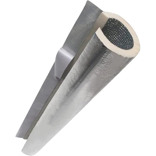 Isolante per Tubature Coppelle in Lana di Roccia con Alluminio Guaina, Autoadesivo Tubo Isolante Antigelo per Esterni, ID 22 27 34 43 52 65 76 90 114mm, Ignifugo Flessibile(43mm*20mm*0.95m)
