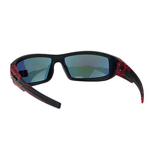 PASTL Xloop Mens Sunglasses Wrap Around Rectangular Biker Flame Design3